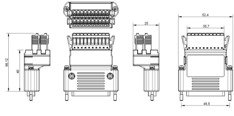ترمینال CN1 سروو A2 دلتا - ASD-IF-SC5020 ابعاد ASD-IF-SC5020